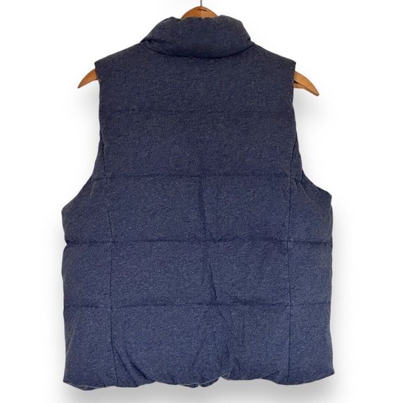 J Jill Women’s Small Blue Puffer Down Feathers Filled Zipper Front Vest Cotton - Picture 2 of 7